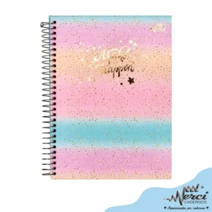 Caderno Colegial Espiral Make It Happen Linhas Horizontais Merci