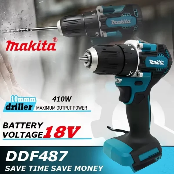 Makita DDF487 18V Chave de fenda sem escova Broca elétrica de decoração Ferramentas elétricas para Makita 18V Bateria - Imagem 2