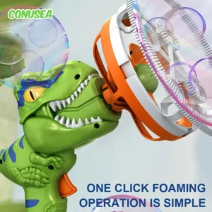 2 em 1 dinossauro bolha de sabão elétrica bolha arma