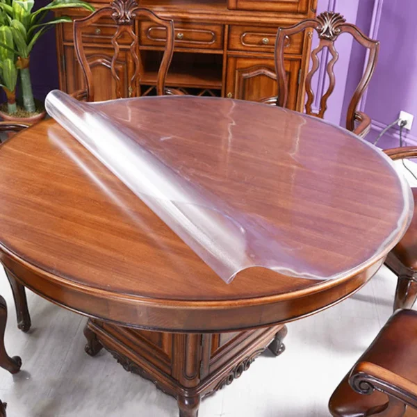 PVC Rodada Toalha De Mesa Transparente, Impermeável - Imagem 5
