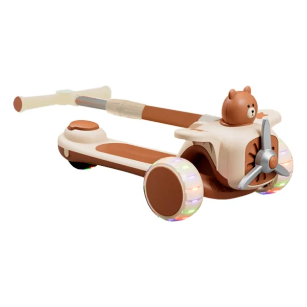 Patinete Aviãozinho Feliz Infantil 3 Rodas Dobrável com Luz Led Som DM Toys - Imagem 4