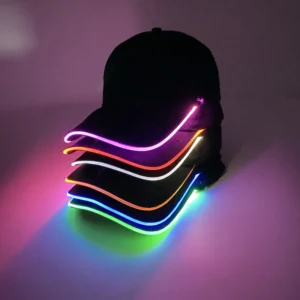 Chapéu de beisebol com luz led piscando brilho rave festa
