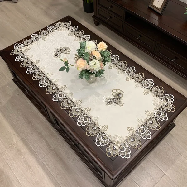 Toalha de mesa retangular europeia bordada - Imagem 3