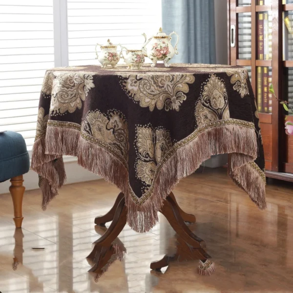 Toalhas de mesa retrô de chenille para mesa de jantar - Imagem 6