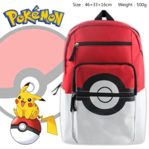 Mochila Pokémon Poke Ball com Orelhas e Orelhas, Mochila Escolar de Nylon, Presente Anime, Bola Monstro