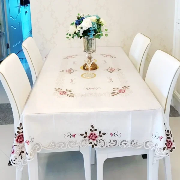 Toalha de mesa para mesa europa jardim elegante bordado - Imagem 6