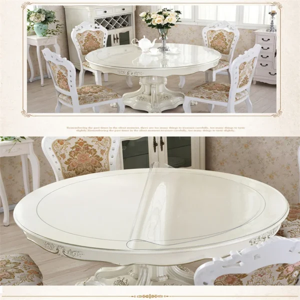 PVC Rodada Toalha De Mesa Transparente, Impermeável - Imagem 6
