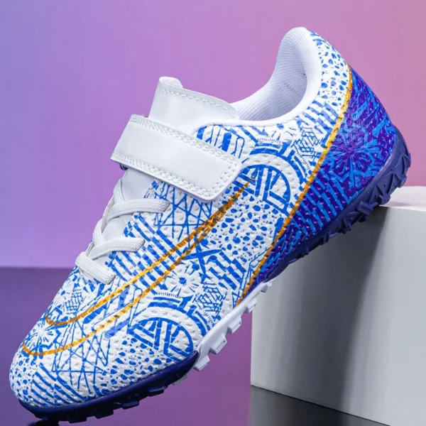 chuteiras antiderrapante crianças botas de campo de futebol - Imagem 4