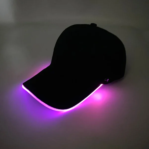 Chapéu de beisebol com luz led piscando brilho rave festa - Imagem 3