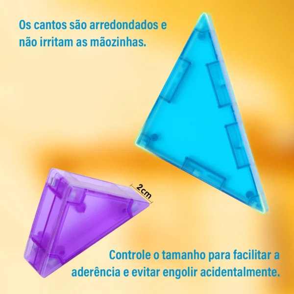 Blocos Montar Magnéticos de Quebra-cabeça Tangram Brinquedo Educativo Infantil - Imagem 3