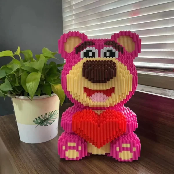 30cm extra grande morango urso bloco de montagem - Imagem 4