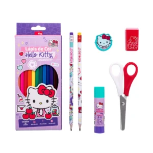 Kit Escolar Hello Kit com Lapis de Cor 7 peças Leo Leo