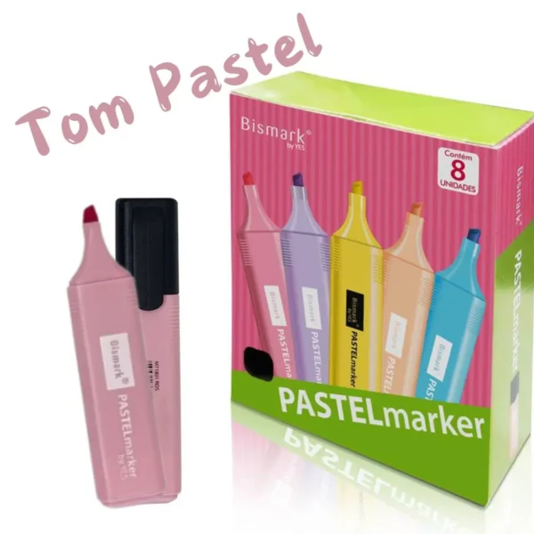 Kit 8 Marca Textos Bismark YES Rosa Pastel - Imagem 2