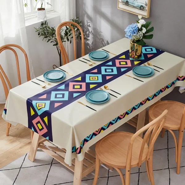 Toalha retangular para cozinha e restaurante, Decoração de mesa impermeável, estilo elegante e simples - Imagem 3