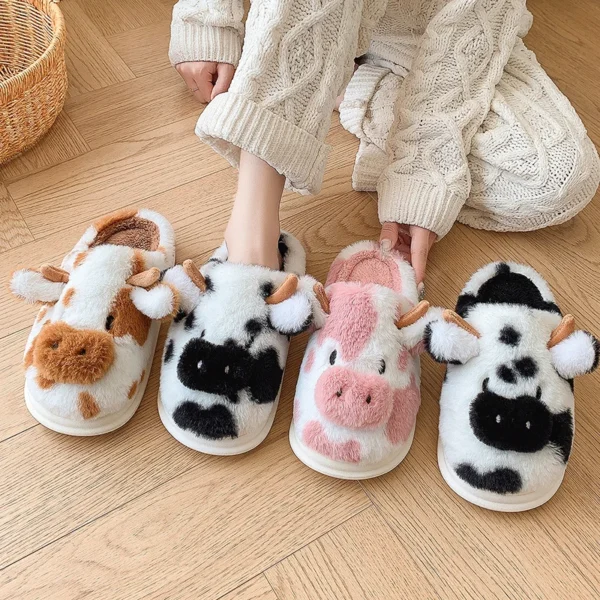 chinelos macios, desenhos animados vaca designer - Imagem 2