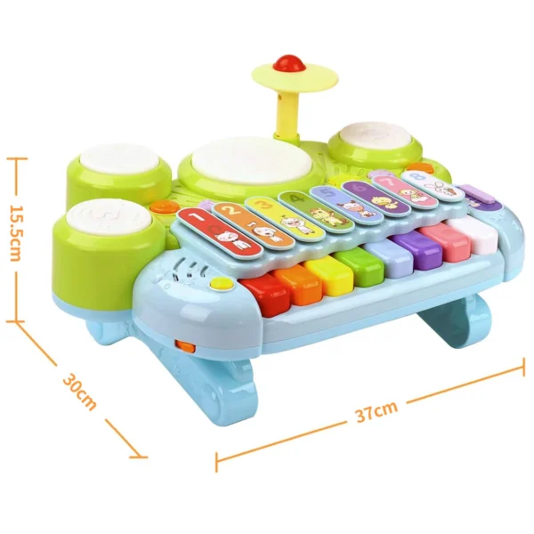 BrinquedosMusicais para Bebês Conjunto de Piano, Xilofone e Bateria 3 em 1 - Imagem 6