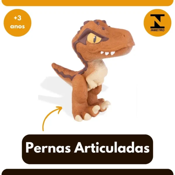 Boneco Dinossauro Mini Echo Jurassic World Laranja Pequeno Criança Brinquedo Membros Articulados - Imagem 3