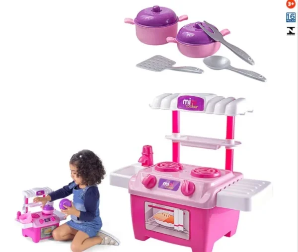 MINI COZINHA BRINQUEDO INFANTIL COM FOGAO + TALHERES E ACESSORIOS MINI COOKER - Imagem 2