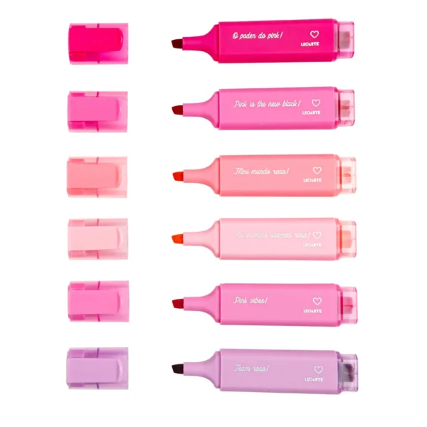 Marca Texto 6 Cores Pink Vibes - Imagem 2