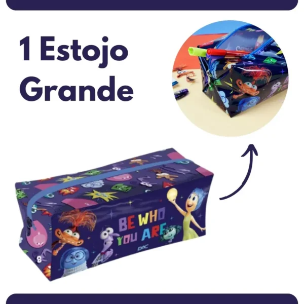 Kit Material Escolar Divertidamente DAC Disney Estojo Grande - Imagem 5