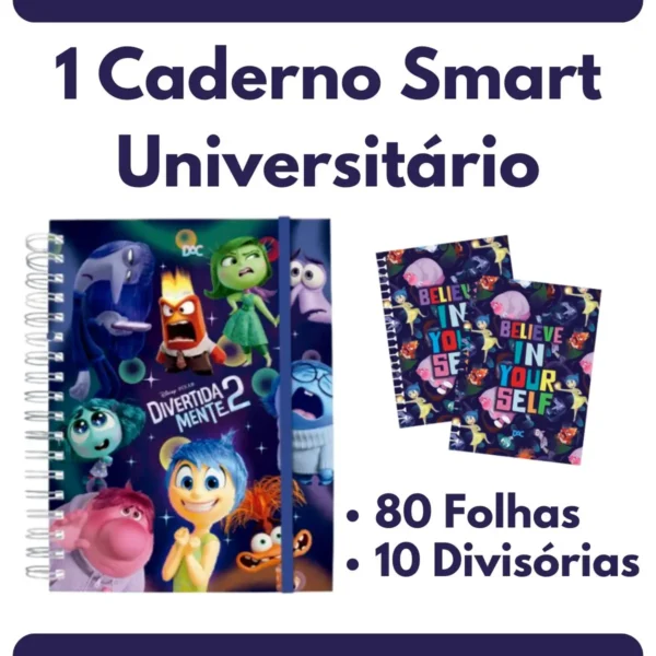 Kit Material Escolar Divertidamente DAC Disney Estojo Grande - Imagem 3