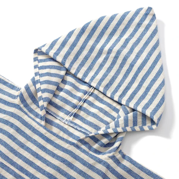 Toalha de banho listrada para crianças, roupão com capuz, absorvente para natação, viagem, praia, 1pc - Imagem 5