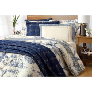 Kit Coordenado Completo 10 PEÇAS Edredom, Cobre Leito e Jogo de Cama Lençol Porcelana Casal Queen Algodão 180 Fios Luxo