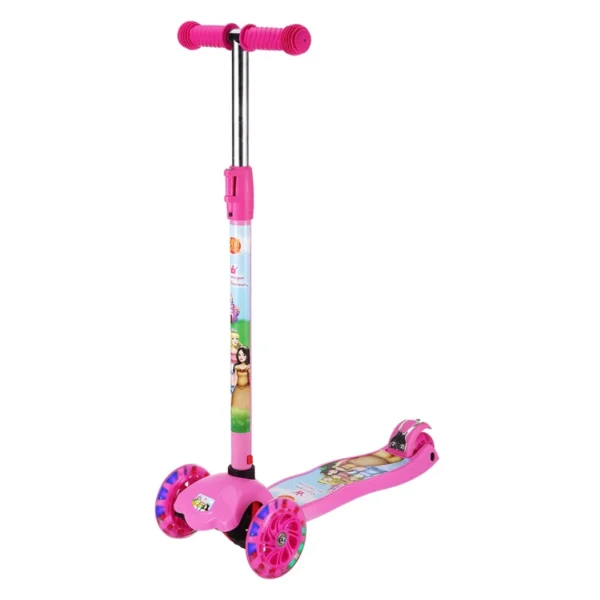 Patinete Piquenique das Princesas Radical 3 Rodas Infantil com Luz Led DM Toys - Imagem 2