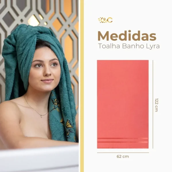 Kit 3 Toalhas de Banho e 3 Toalhas de Rosto Lyra - Toalhas K&C Marrom - Imagem 4