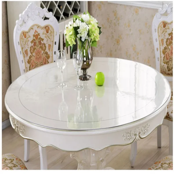 PVC Rodada Toalha De Mesa Transparente, Impermeável - Imagem 4