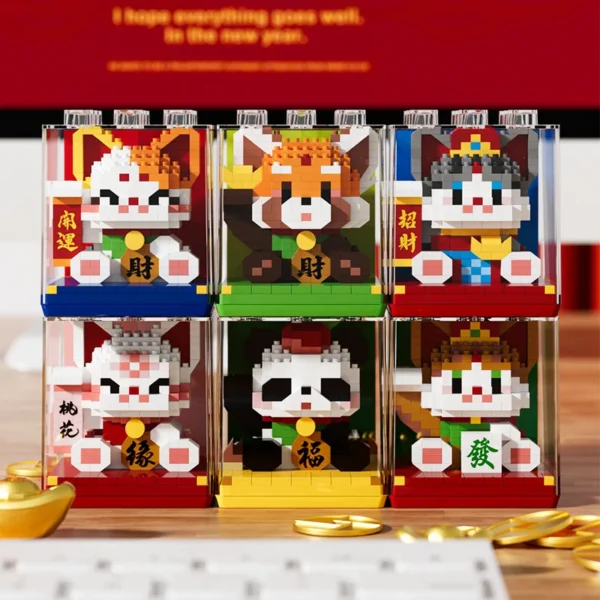 Panda vermelho adultos gato partícula bloco de construção - Imagem 2