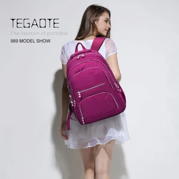 TEGAOTE Mochila Feminina Nylon Casual - Imagem 4