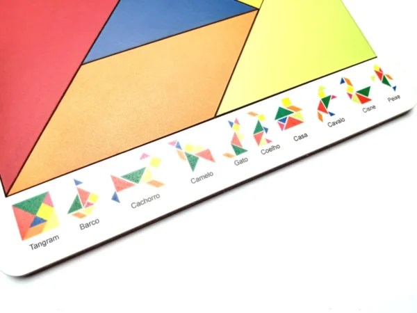 Tangram Jogo Madeira Brinquedo Educativo Escolar Pedagógico montessori educacional - Imagem 4