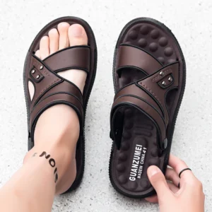 Sandálias masculinas de verão, dedo aberto