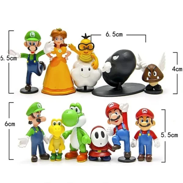 6-18 pçs/set Super Mario Bros PVC Action Figure - Imagem 3