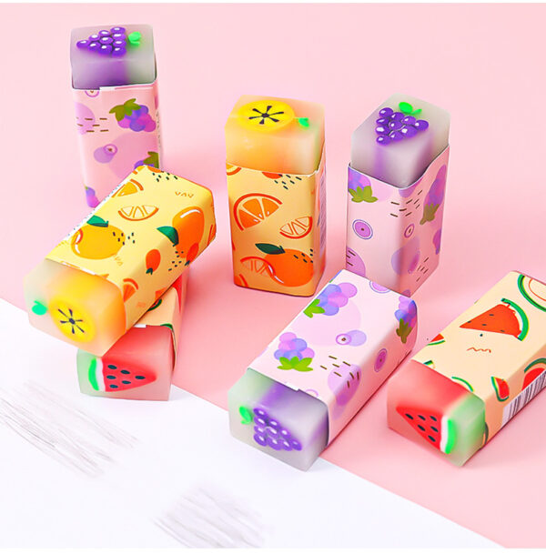 3 pçs/lote dos desenhos animados criativo fruta borracha - Imagem 11