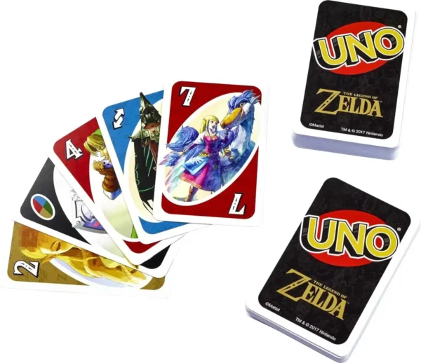 Mattel Games UNO The Legend of Zelda Jogo de cartas para a noite familiar com gráficos da Lenda de Zelda e regra especial - Imagem 2