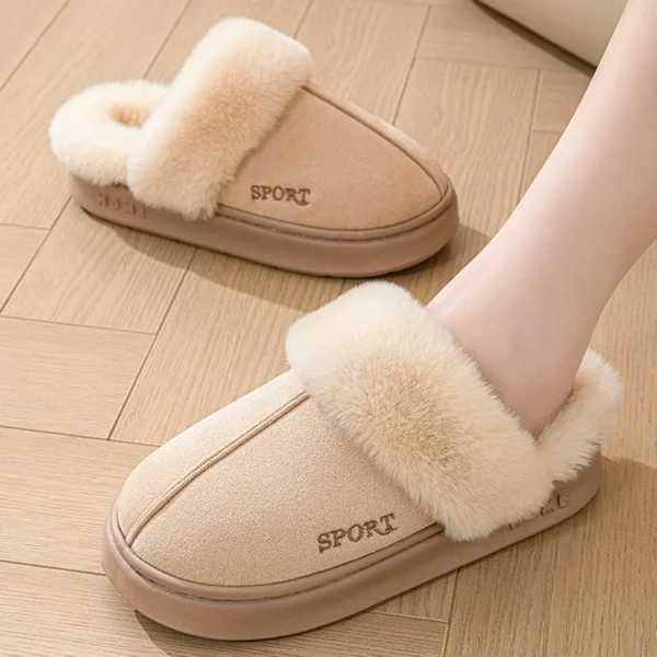 Casual chinelos macios casa feminina inverno de pelúcia - Imagem 9