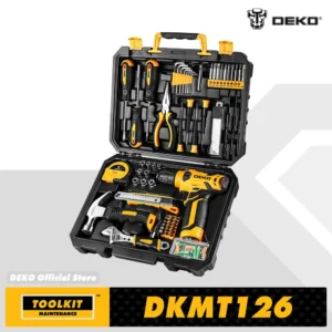 Kits combinados de ferramentas elétricas DEKO DKMT126 com furadeira sem fio de 8V, kits de ferramentas manuais DIY domésticas, mandril sem chave de 10MM 3/8 ''