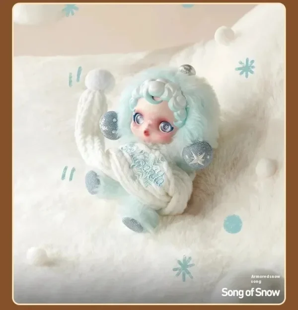 Nova crâniopanda série de música de inverno caixa cega boneca de pelúcia chaveiro pingente - Imagem 13