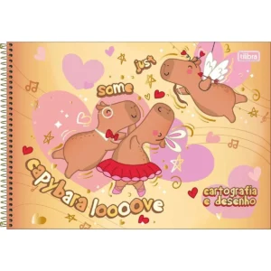 Caderno Espiral Capa Dura Cartografia e Desenho Capyclub 80fls Capivara