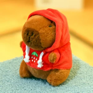 Bonito capivara brinquedo de pelúcia com capuz