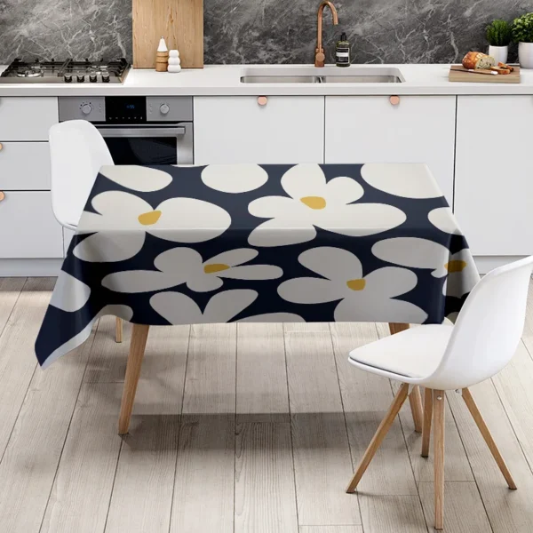 Toalha de mesa moderna com estampa de flores - Imagem 6