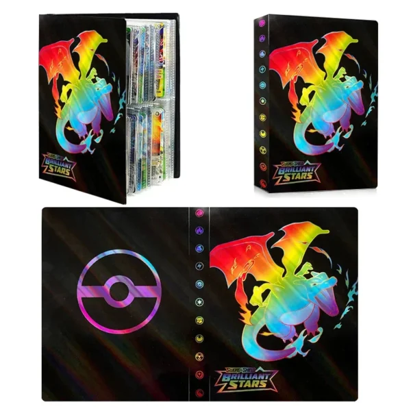 Álbum de desenhos animados 432/240 pçs cartão livro protetor gengar charmander - Imagem 5