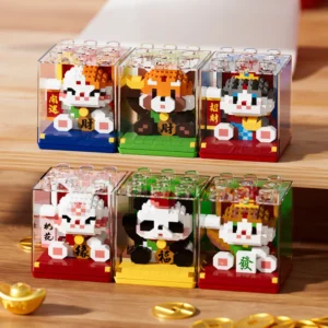 Panda vermelho adultos gato partícula bloco de construção