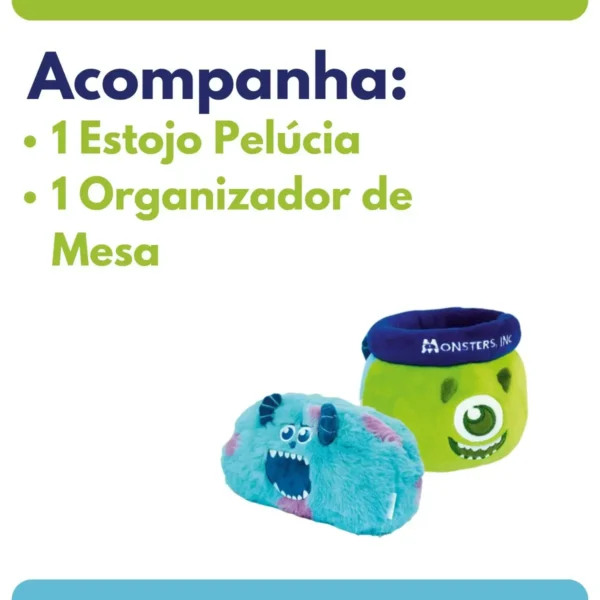 Kit Pelúcia Monstros S.A Disney Estojo e Organizador de Mesa - Imagem 2