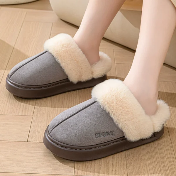 Casual chinelos macios casa feminina inverno de pelúcia - Imagem 21