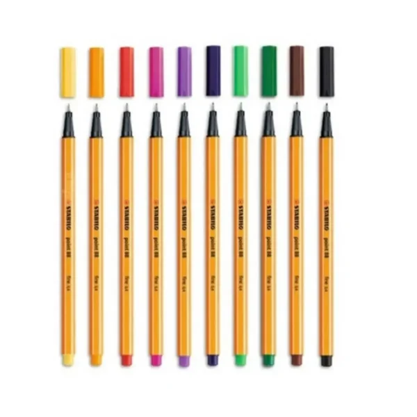 Kit Caneta Fine Line Ponta Fina Stabilo com 10 cores - Imagem 2