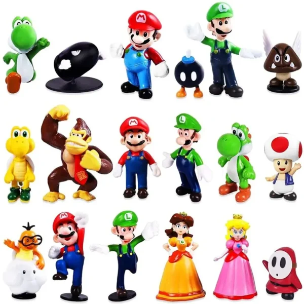 6-18 pçs/set Super Mario Bros PVC Action Figure - Imagem 2