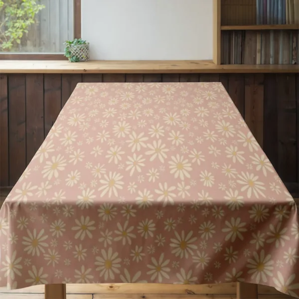 Modern Retro Tablecloth with Flower Print Perfect for Dining - Imagem 4